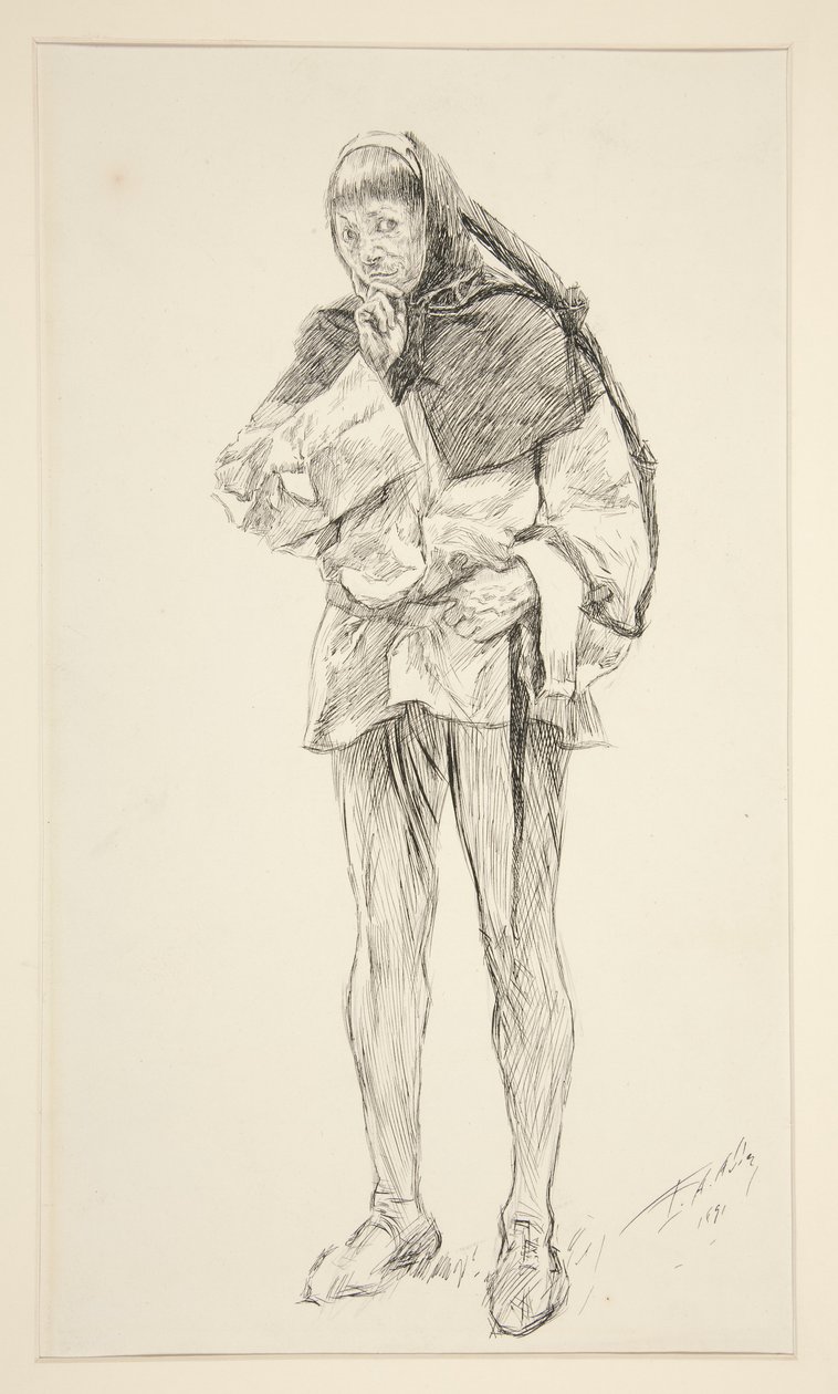 Costard, do Acto I, Cena I, Amor de Edwin Austin Abbey