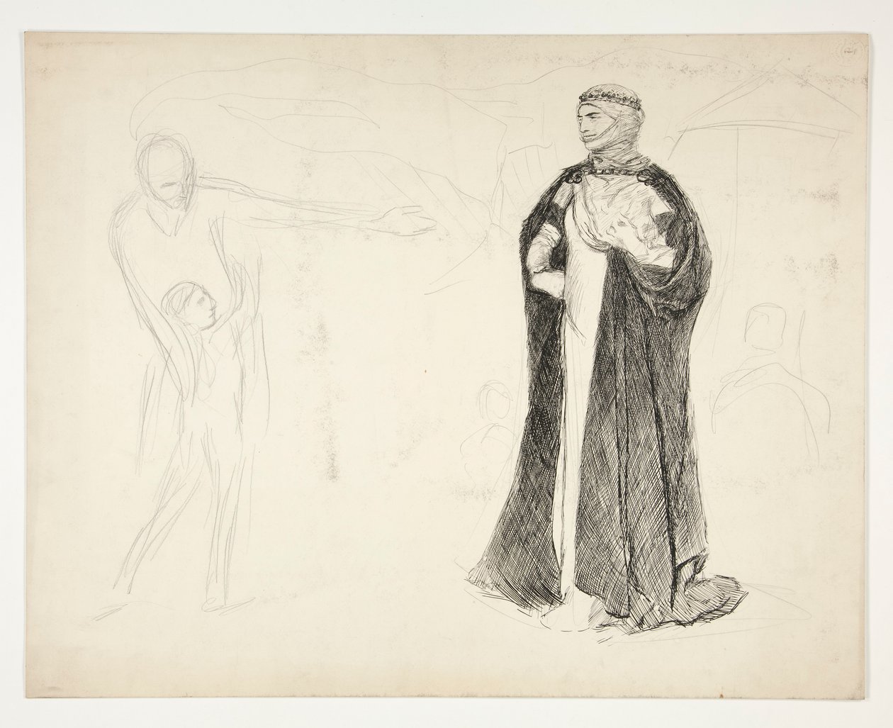 Estudo inicial para o rei João de Edwin Austin Abbey