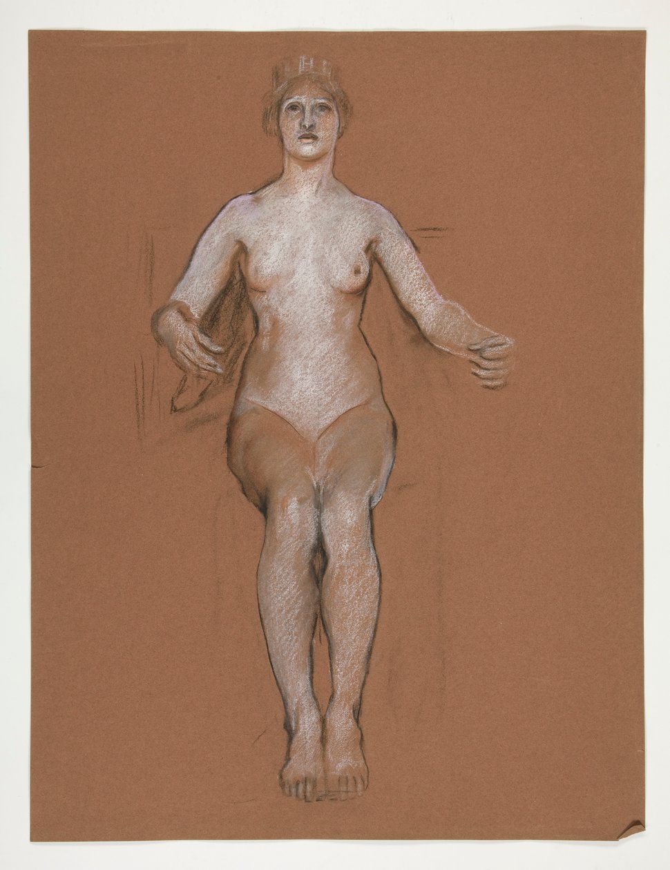Estudo precoce para figura de génio de Estado, em de Edwin Austin Abbey