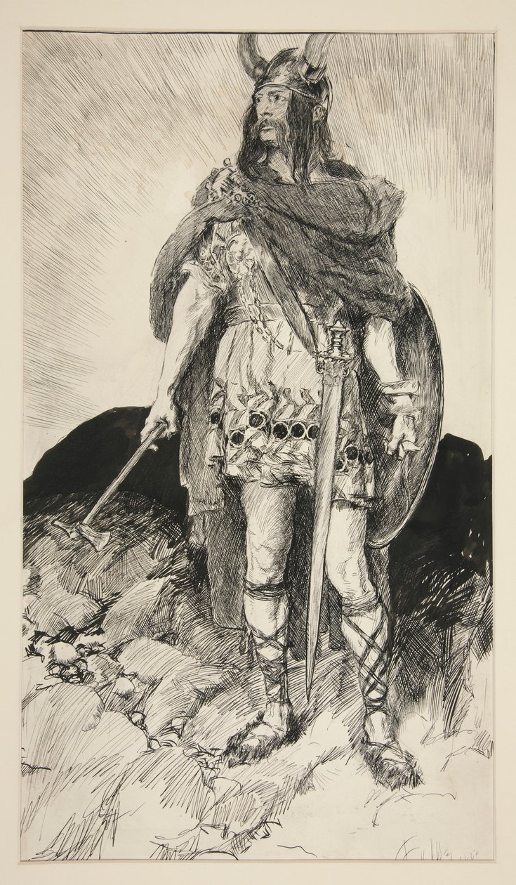 Edgar Armed - Acto V, Cena III, Rei Lear de Edwin Austin Abbey