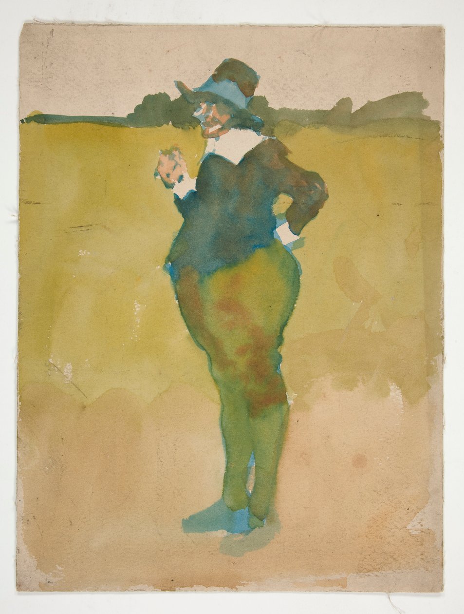 Homem gordo na paisagem de Edwin Austin Abbey