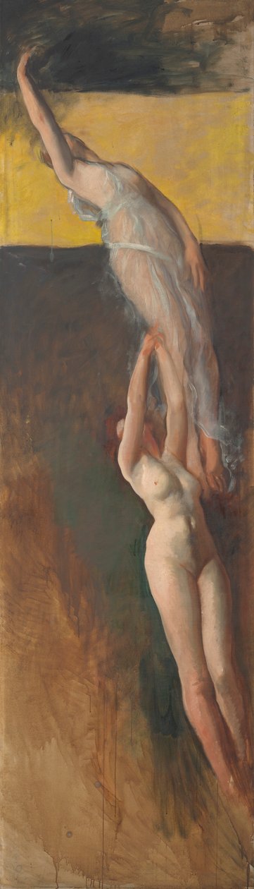 Estudo da Figura, para The Spirit of Light, Rotunda, Capitólio Estadual da Pensilvânia, Harrisburg de Edwin Austin Abbey