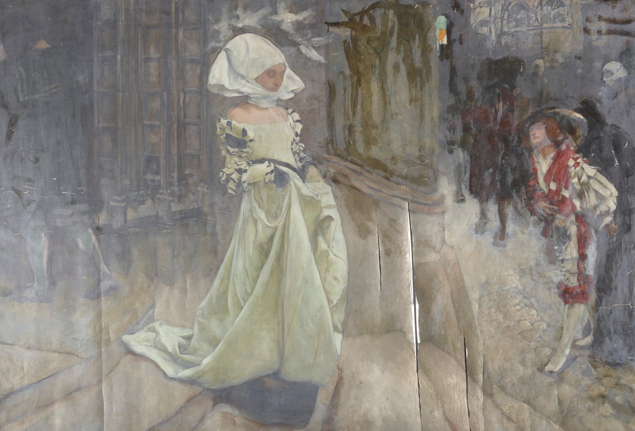 Estudo de Figuras, possivelmente para Margaret e Faust de Edwin Austin Abbey