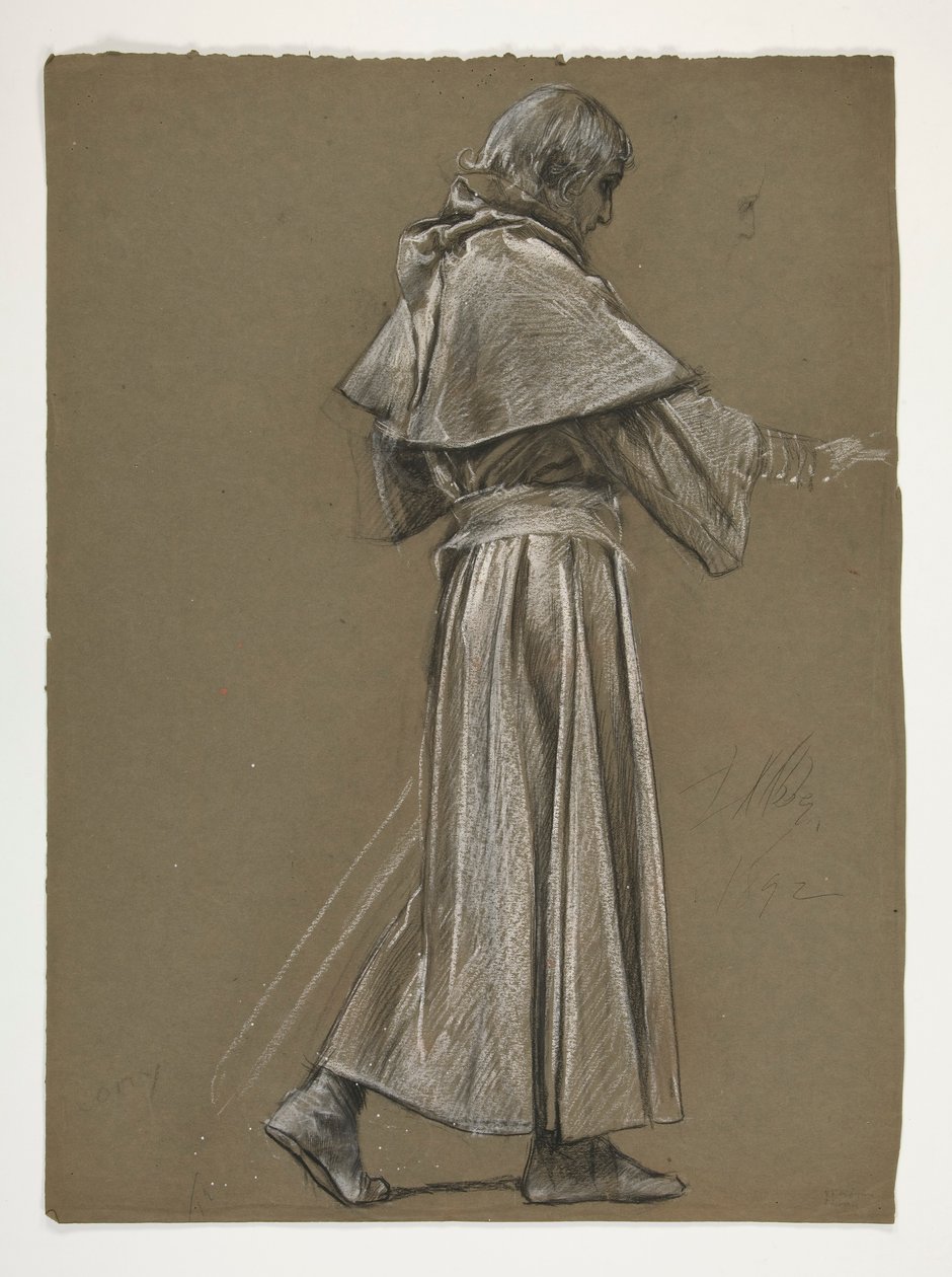 Estudo de figuras para o Rei Arthur de Edwin Austin Abbey
