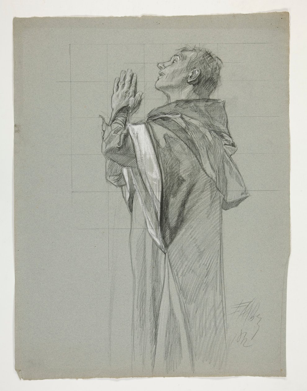 Estudo de figuras para o Rei Arthur de Edwin Austin Abbey