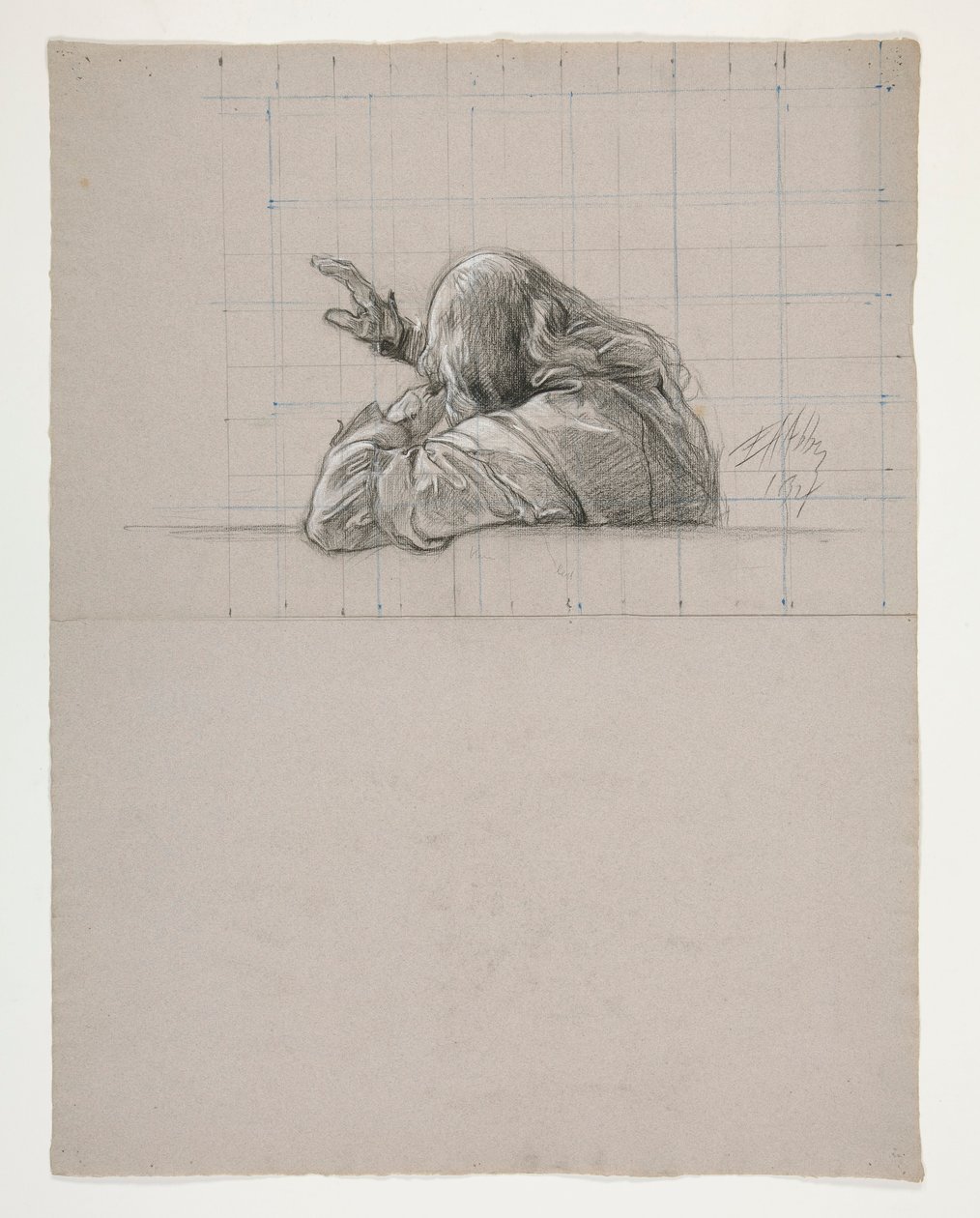 Estudo de figuras para o Rei Arthur de Edwin Austin Abbey