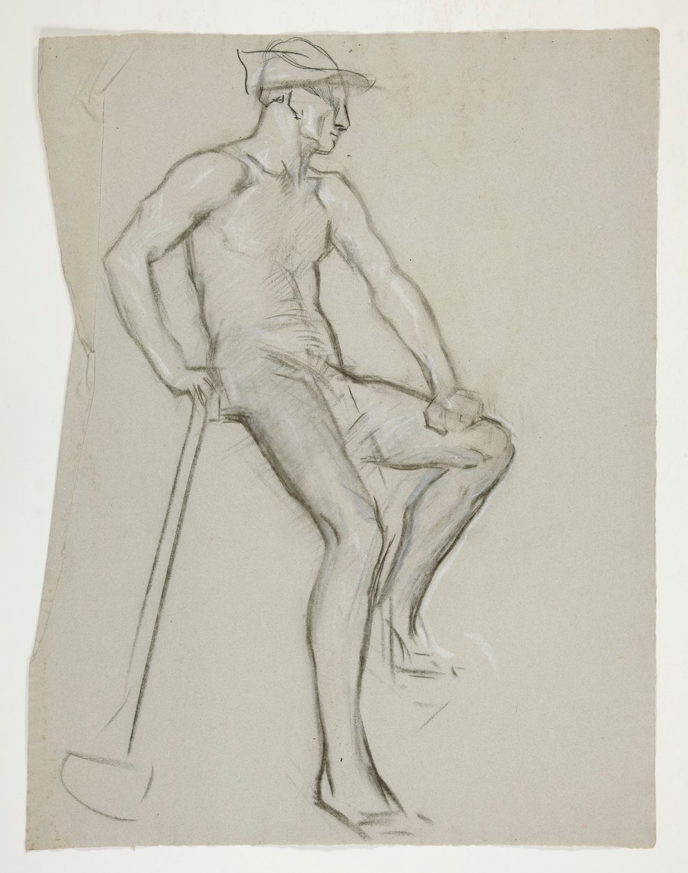 Estudo de figura para O Espírito de Vulcano, Génio dos Trabalhadores em Ferro e Aço, capitol rotunda, Harrisburg, Pennsylvania de Edwin Austin Abbey