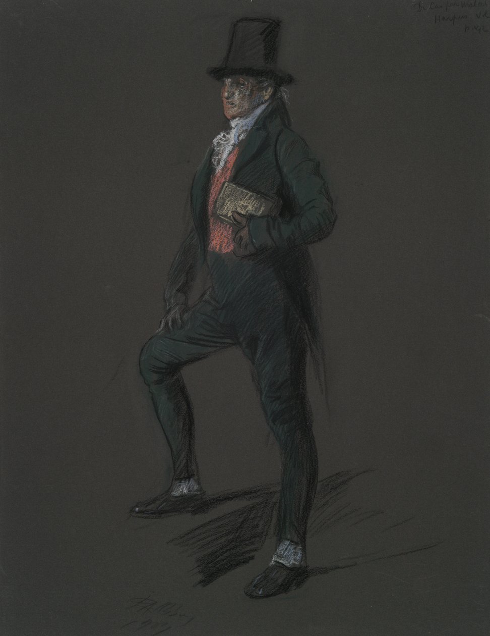 Estudo de figura para a figura do Dr. Casper Wistal em de Edwin Austin Abbey