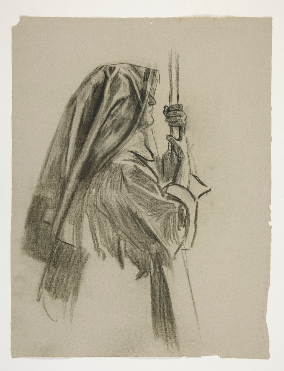 Estudo figurativo para o Cavaleiro de Sir Galahad, de The Quest of the Holy Grail (uma série de 15 quadros para a Biblioteca Pública de Boston, concluída em 1901) de Edwin Austin Abbey