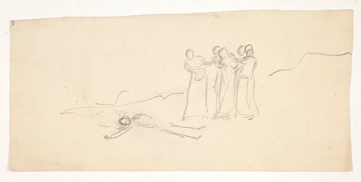 Figuras, esboço para uma peça de Shakespeare não identificada de Edwin Austin Abbey