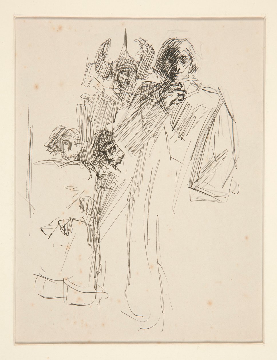Galahad at Castle, estudo para The Quest of the Holy Grail (série de quinze pinturas para a Biblioteca Pública de Boston, concluída em 1901) de Edwin Austin Abbey