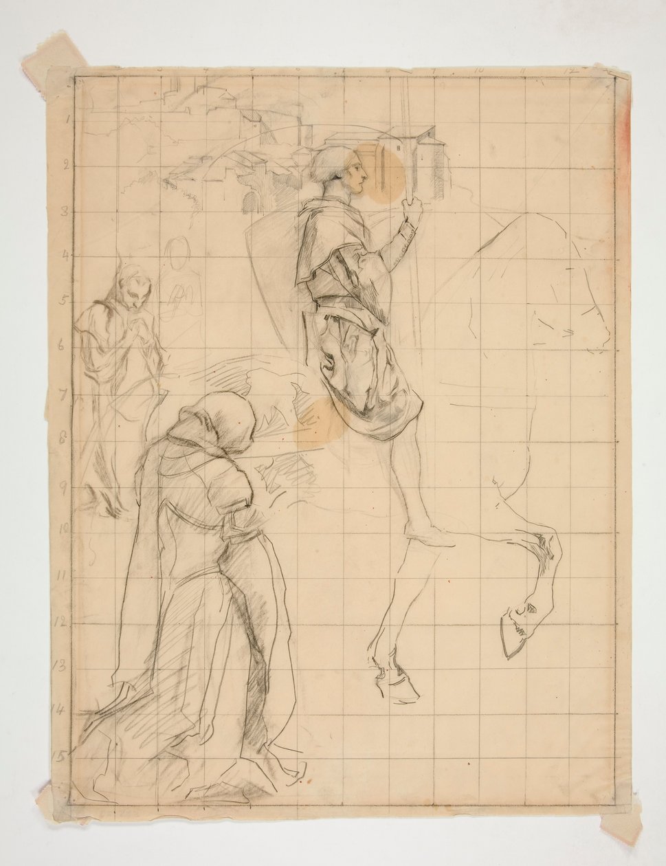 Galahad a cavalo: estudo para de Edwin Austin Abbey