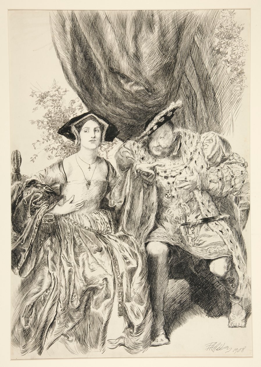 Henrique e Ana Bolena. O Rei Henrique: de Edwin Austin Abbey