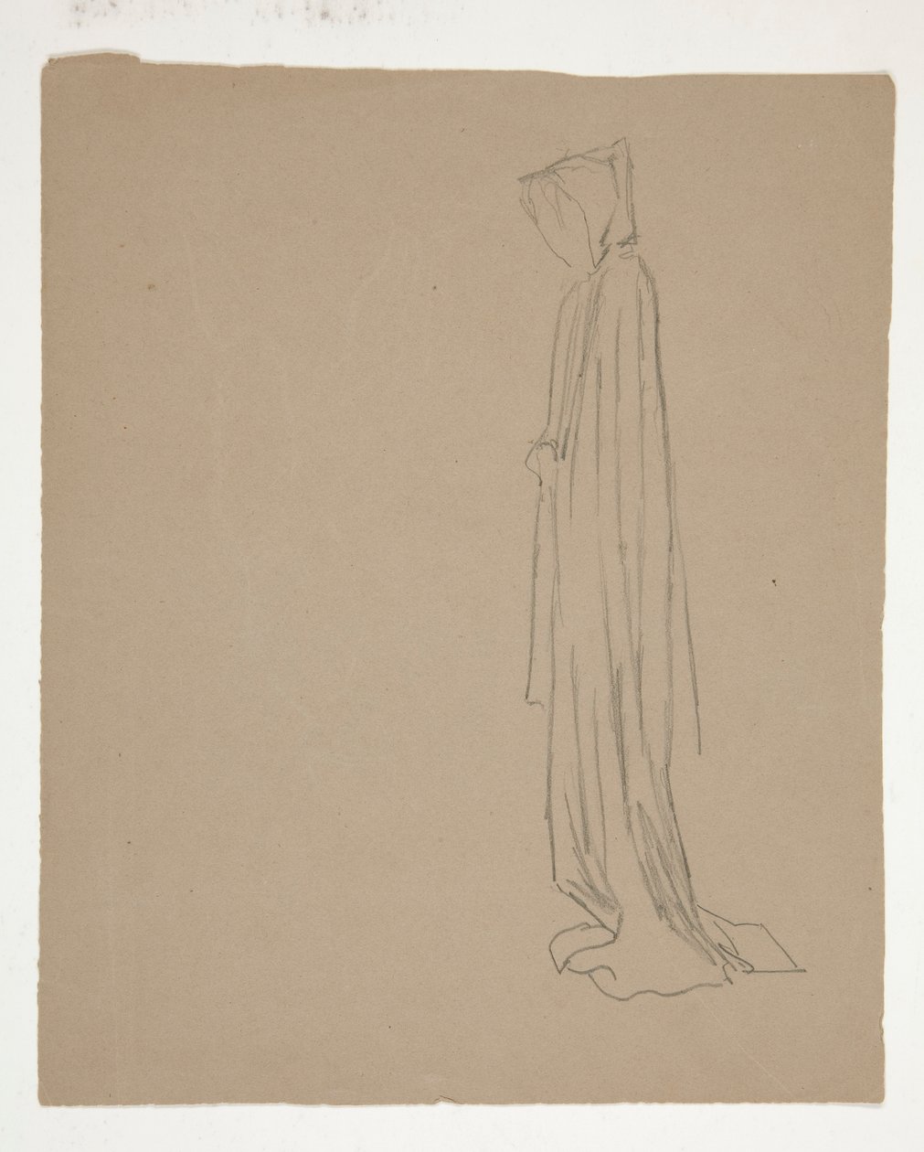 Figura encapuzada (recto); Estudo de uma Figura Masculina (verso) de Edwin Austin Abbey