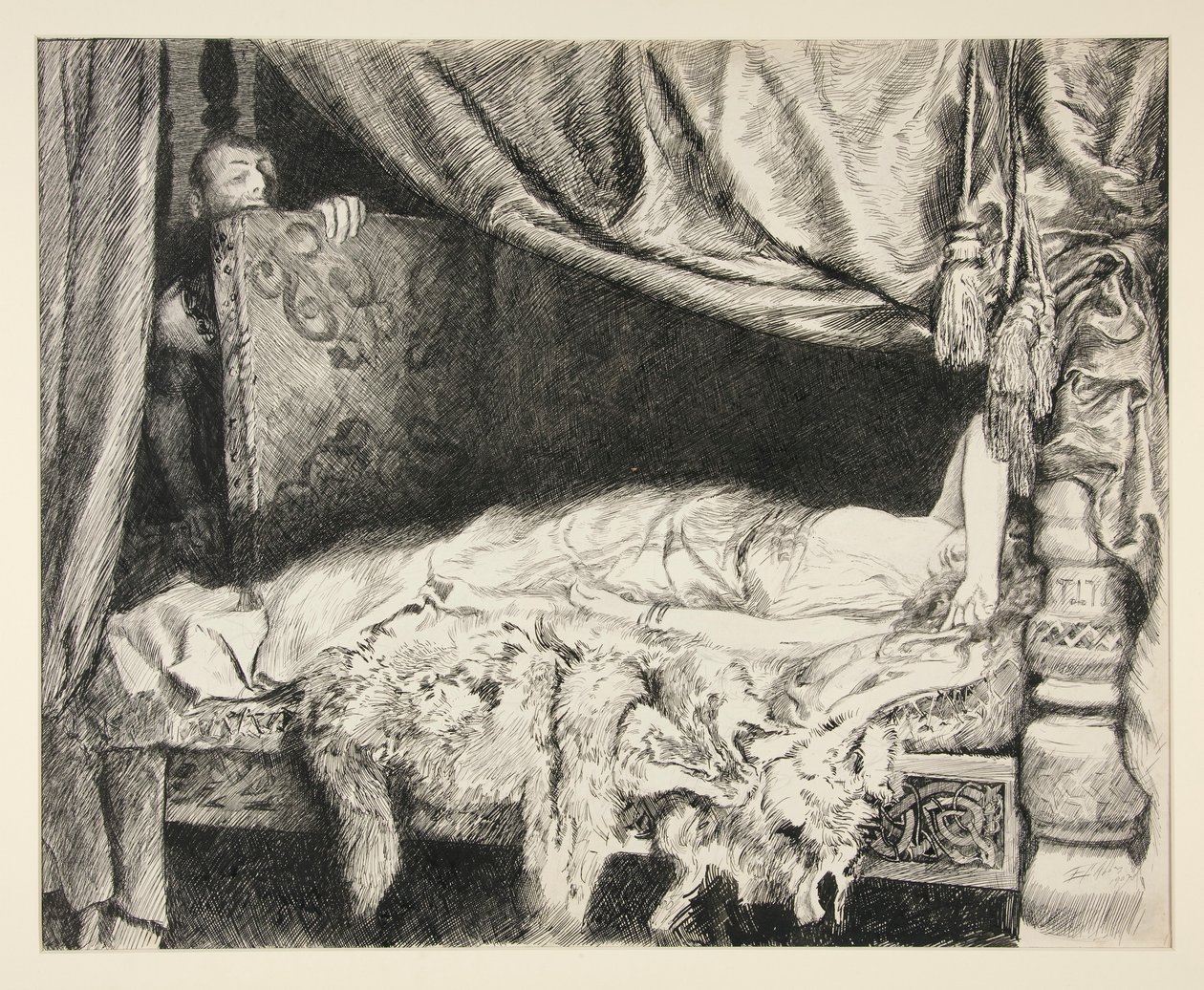 Iachimo Rouba do Tronco - Acto II, Cena II, Cymbeline de Edwin Austin Abbey
