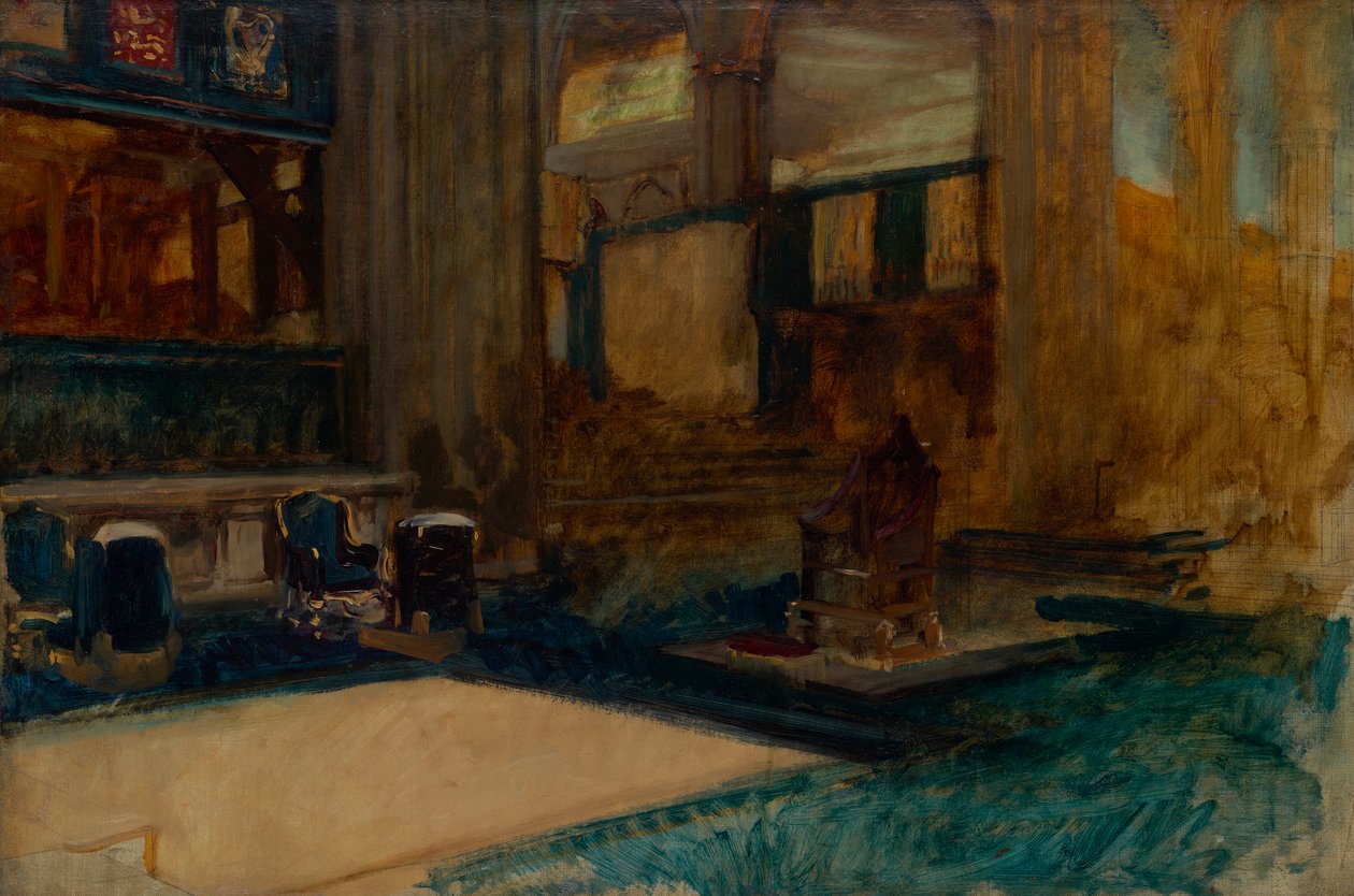 Estudo Interior da Abadia de Westminster, para A Coroação do Rei Eduardo VII de Edwin Austin Abbey