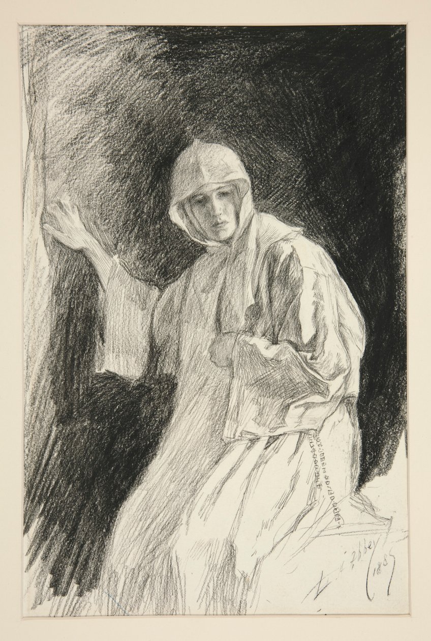 Isabella no Convento - Acto I, Cena V, Medida para Medida de Edwin Austin Abbey