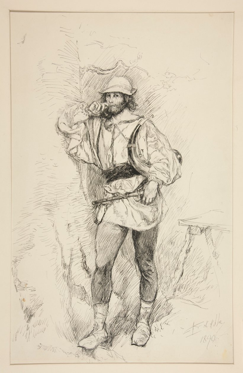 Jacques, ilustração para o Acto II, Cena v, As You Like It de Edwin Austin Abbey