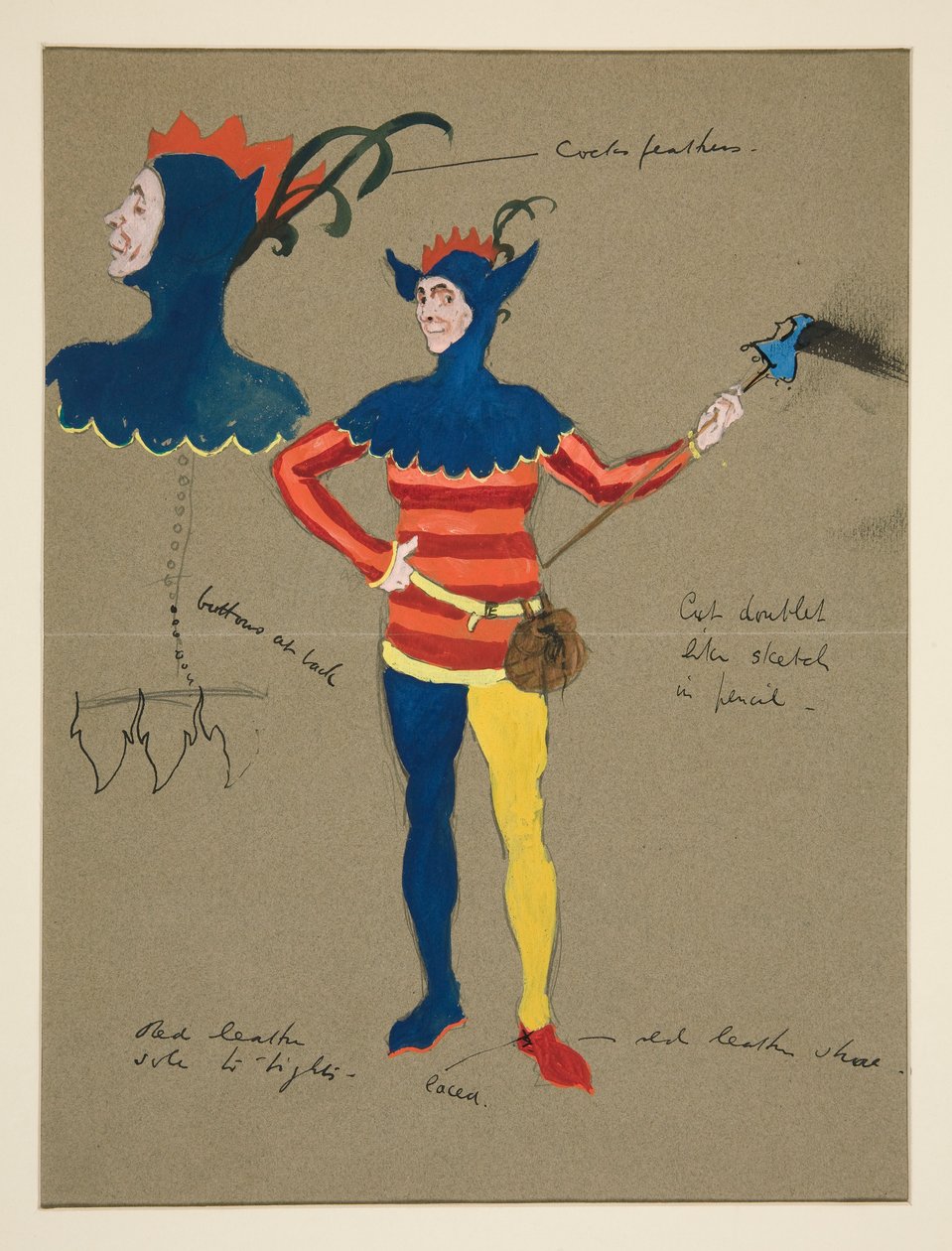 Jester, esboço de figurino para Henry Irving de Edwin Austin Abbey