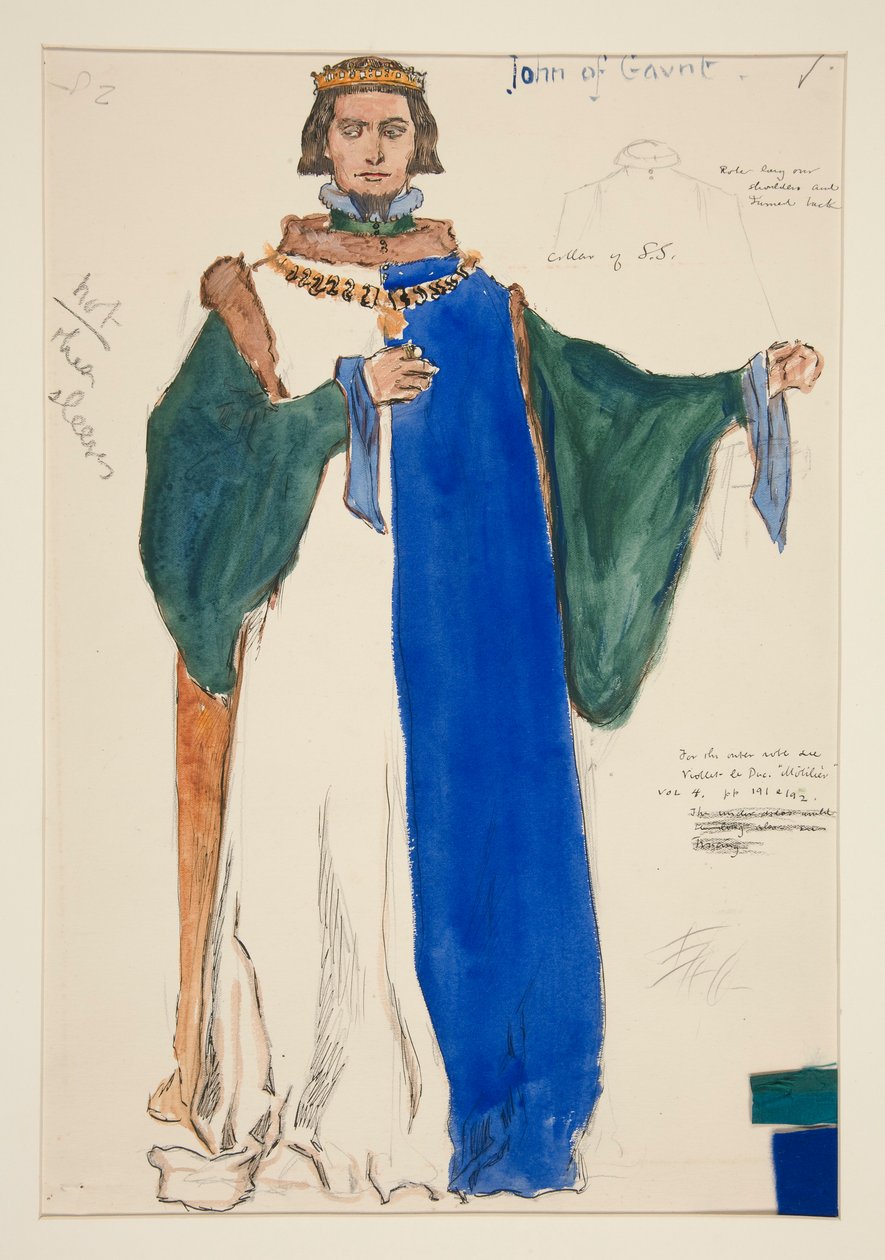 John of Gaunt, esboço de fantasia para Henry Irving de Edwin Austin Abbey