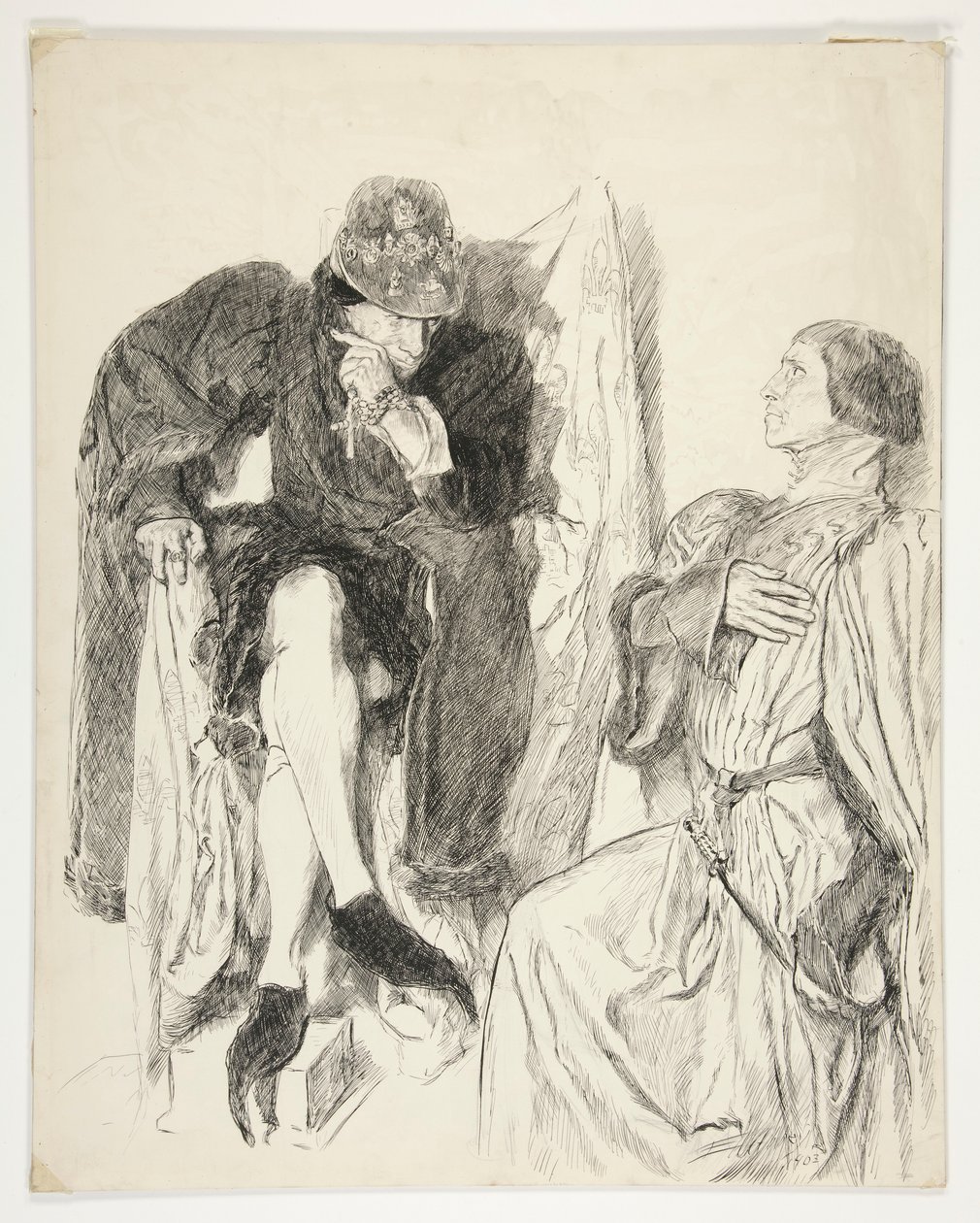 Rei Luís XI - Acto III, Cena III, Rei Henrique VI (Parte III) de Edwin Austin Abbey
