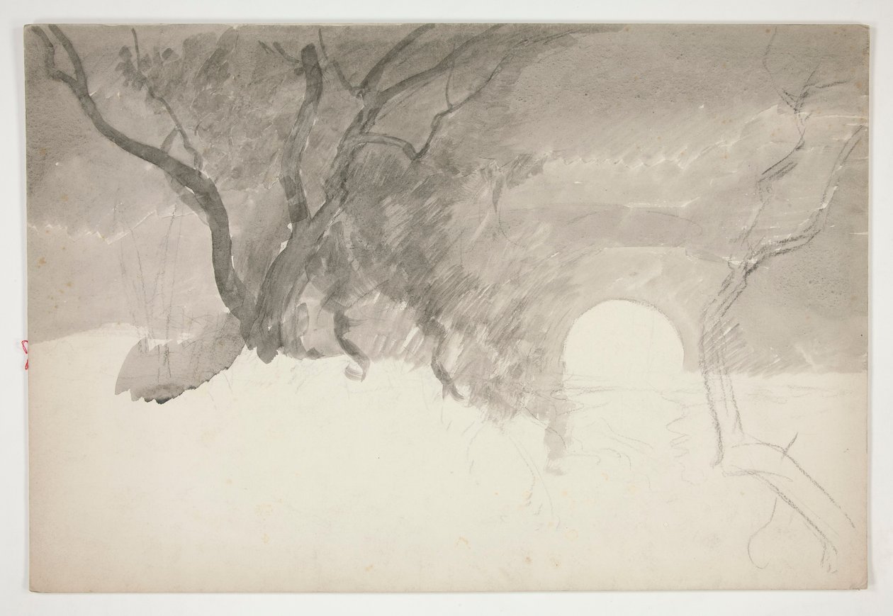 Paisagem à beira de um rio de Edwin Austin Abbey