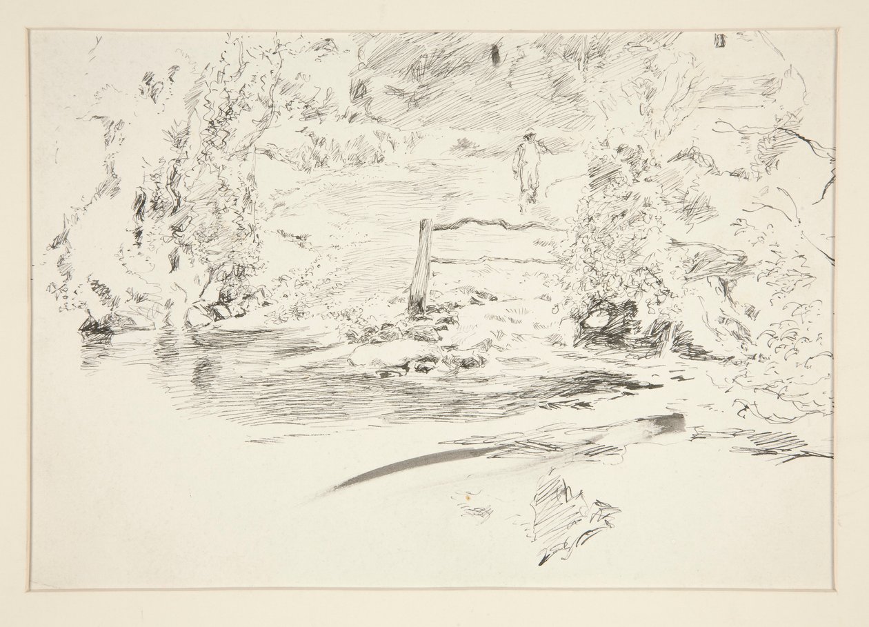 paisagem com figura de Edwin Austin Abbey