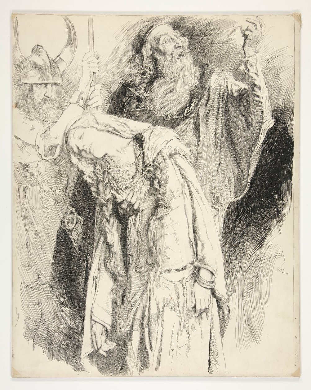 Lear com Cordelia morta nos seus braços, Acto V, Cena III, Rei Lear de Edwin Austin Abbey