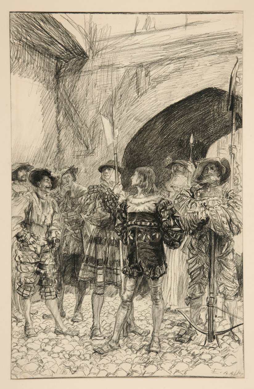 Lucio e Claudio - Ato I, Cena iii, Medida por Medida de Edwin Austin Abbey