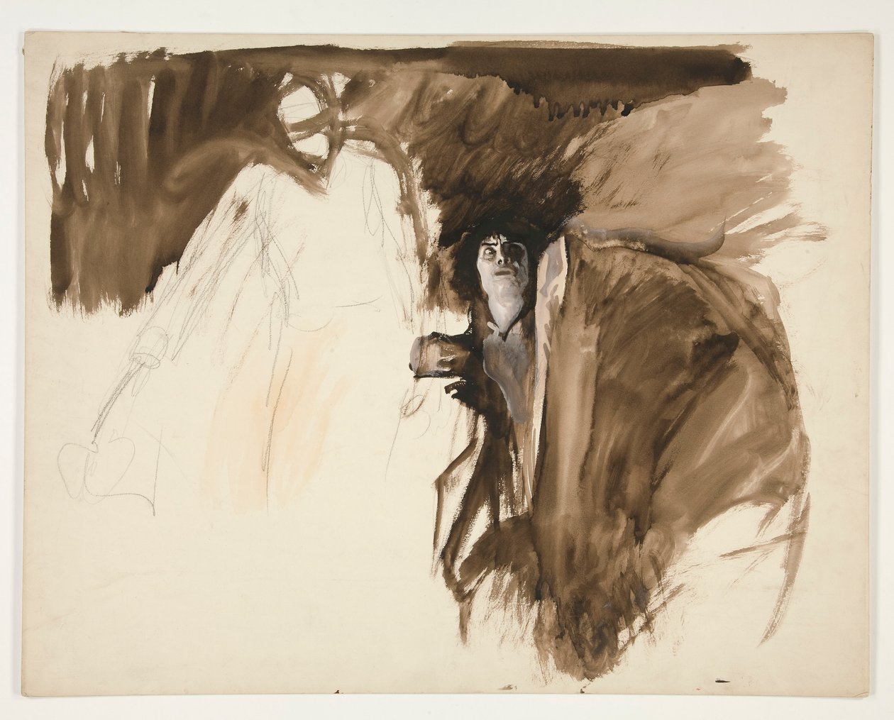 Figura masculina, esboço para uma peça de Shakespeare não identificada de Edwin Austin Abbey