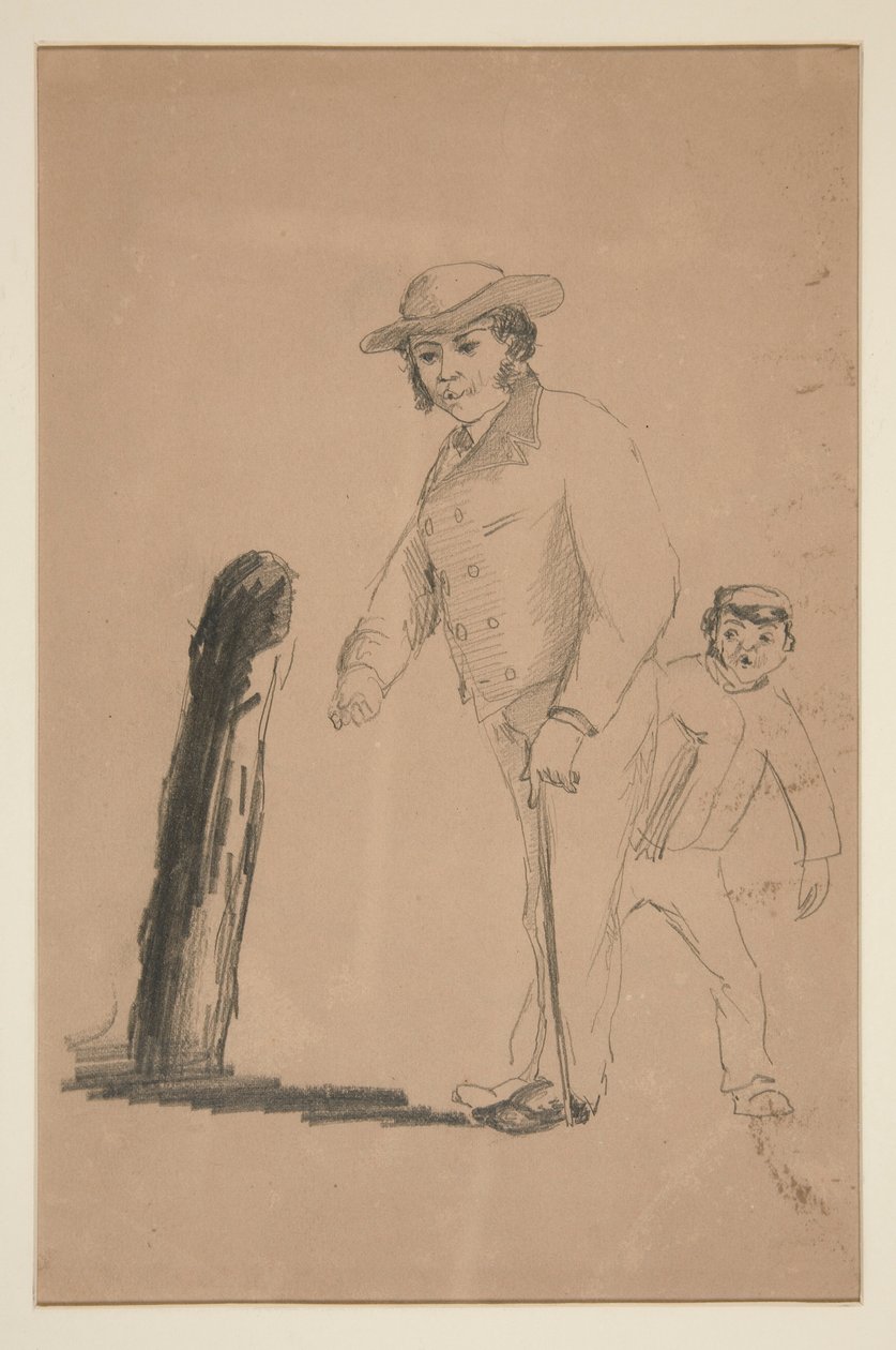 Homem e Menino (reto); Cabeças e figuras de chineses (verso) de Edwin Austin Abbey