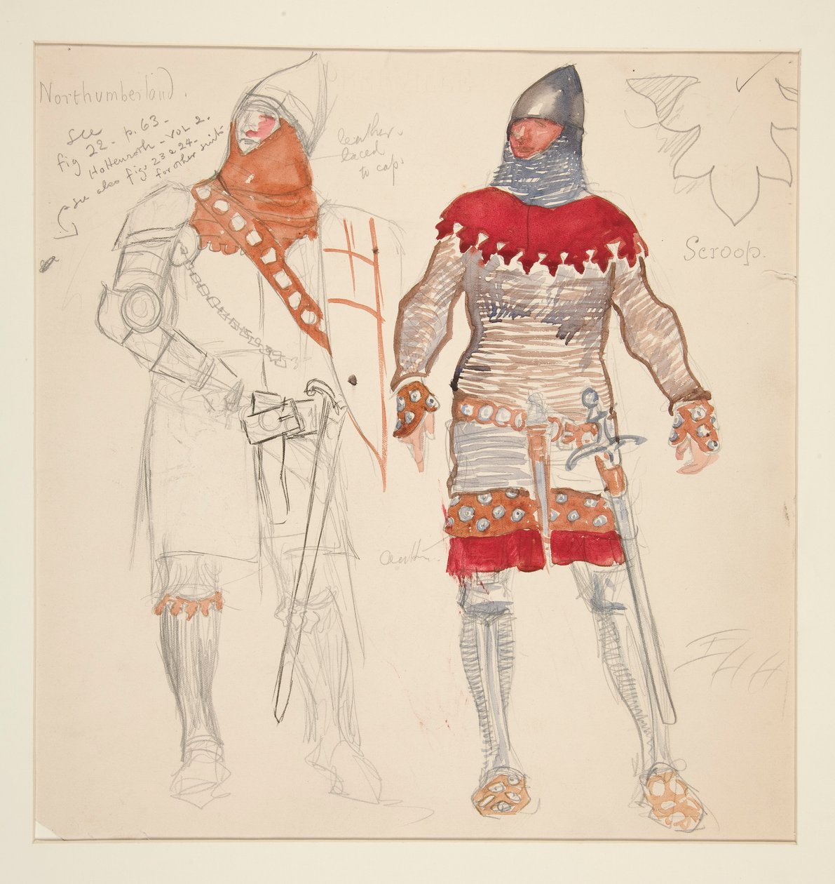 Northumberland Men, esboço de fantasia para Henry Irving de Edwin Austin Abbey