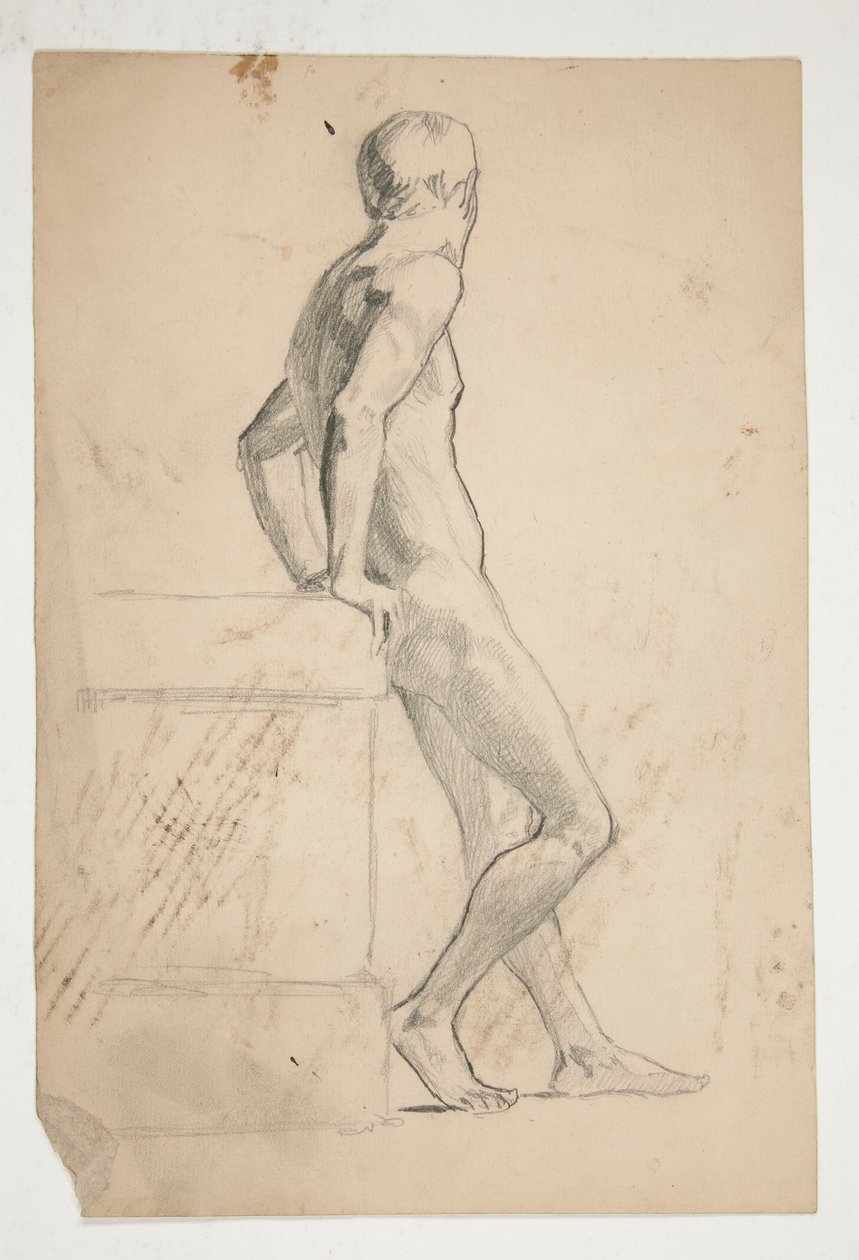 Estudo da figura masculina nua, classe de vida de Edwin Austin Abbey