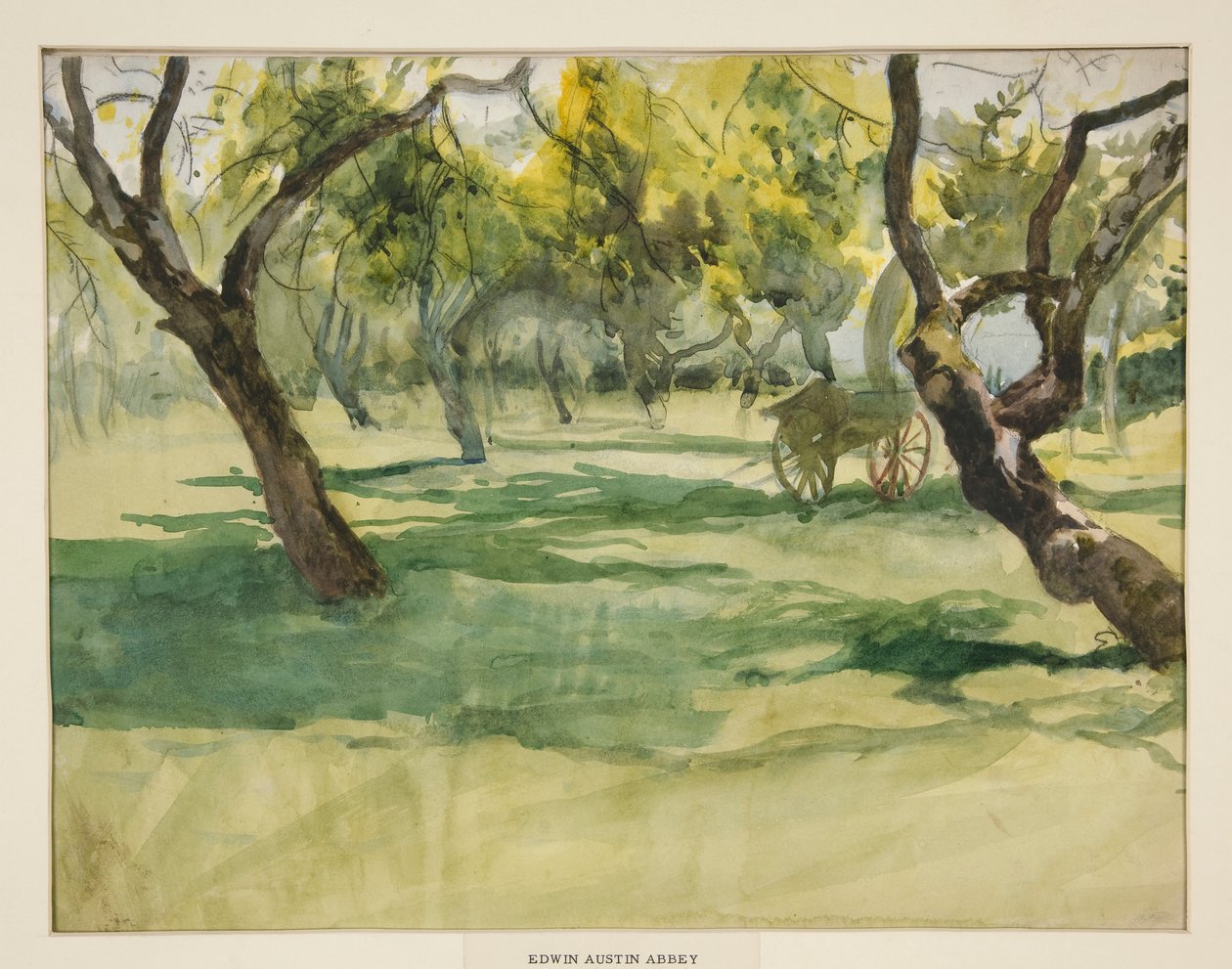 Pomar com Carrinho de Campo de Edwin Austin Abbey