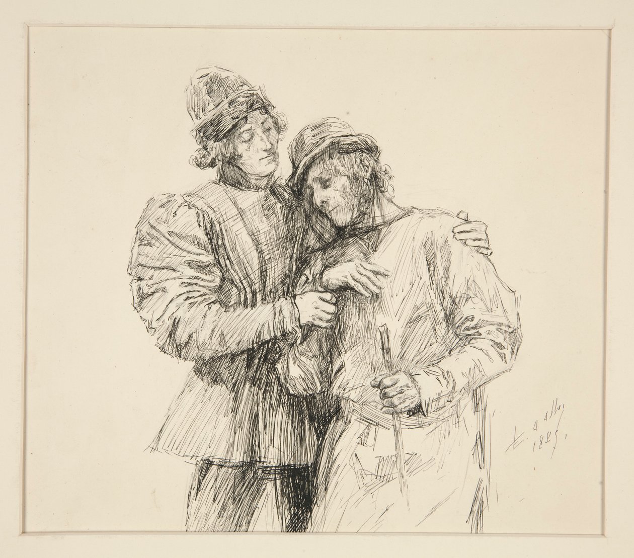 Orlando e Adam, ilustração para o Acto II, Cena iv, As You Like It de Edwin Austin Abbey