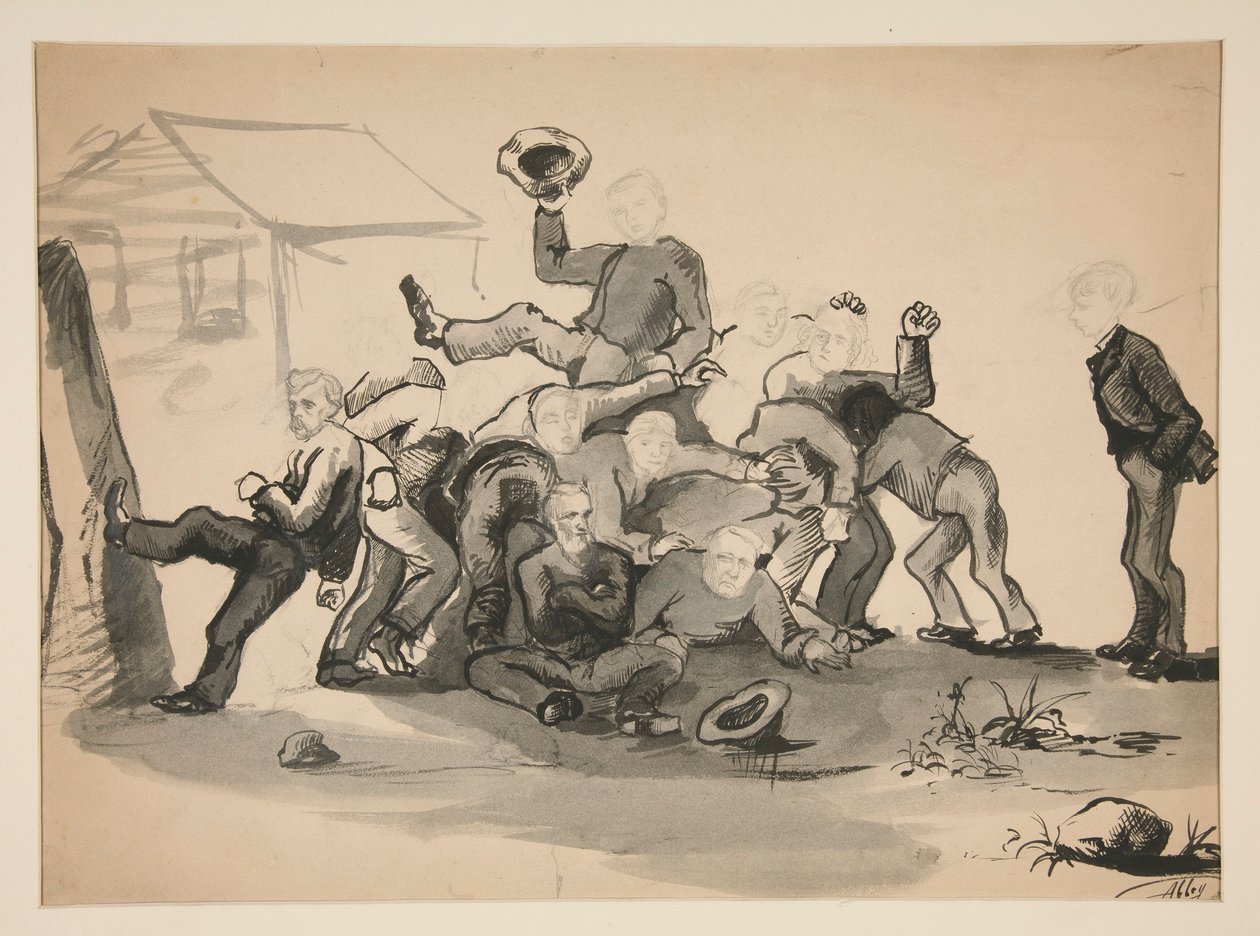 Pilha de homens: caricatura de de Edwin Austin Abbey
