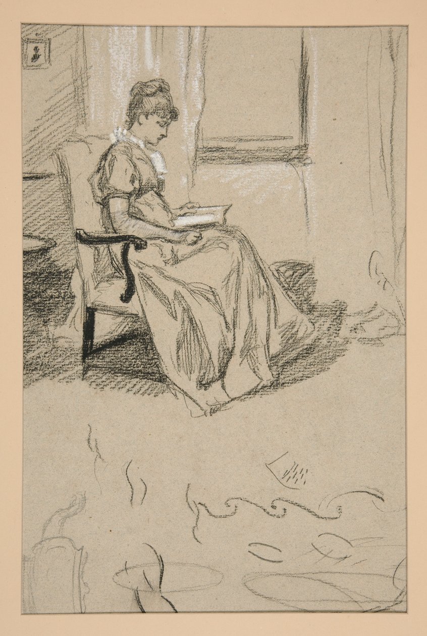 Retrato da Sra. Abbey, leitura de Edwin Austin Abbey