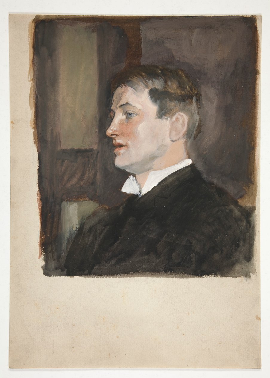 Retrato de um jovem (sentinela não identificada) de Edwin Austin Abbey