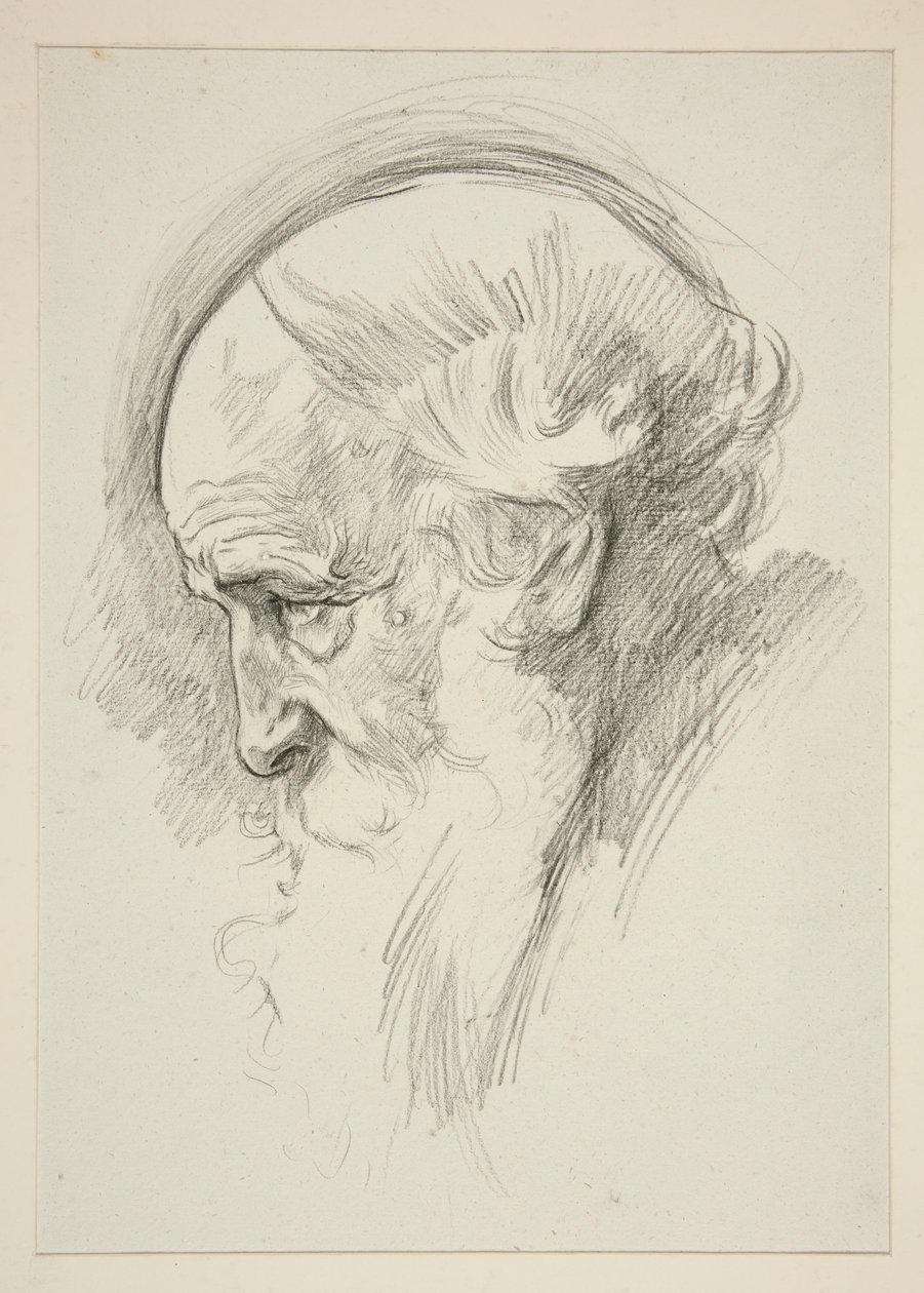 Retrato de um velho barbudo, de perfil de Edwin Austin Abbey