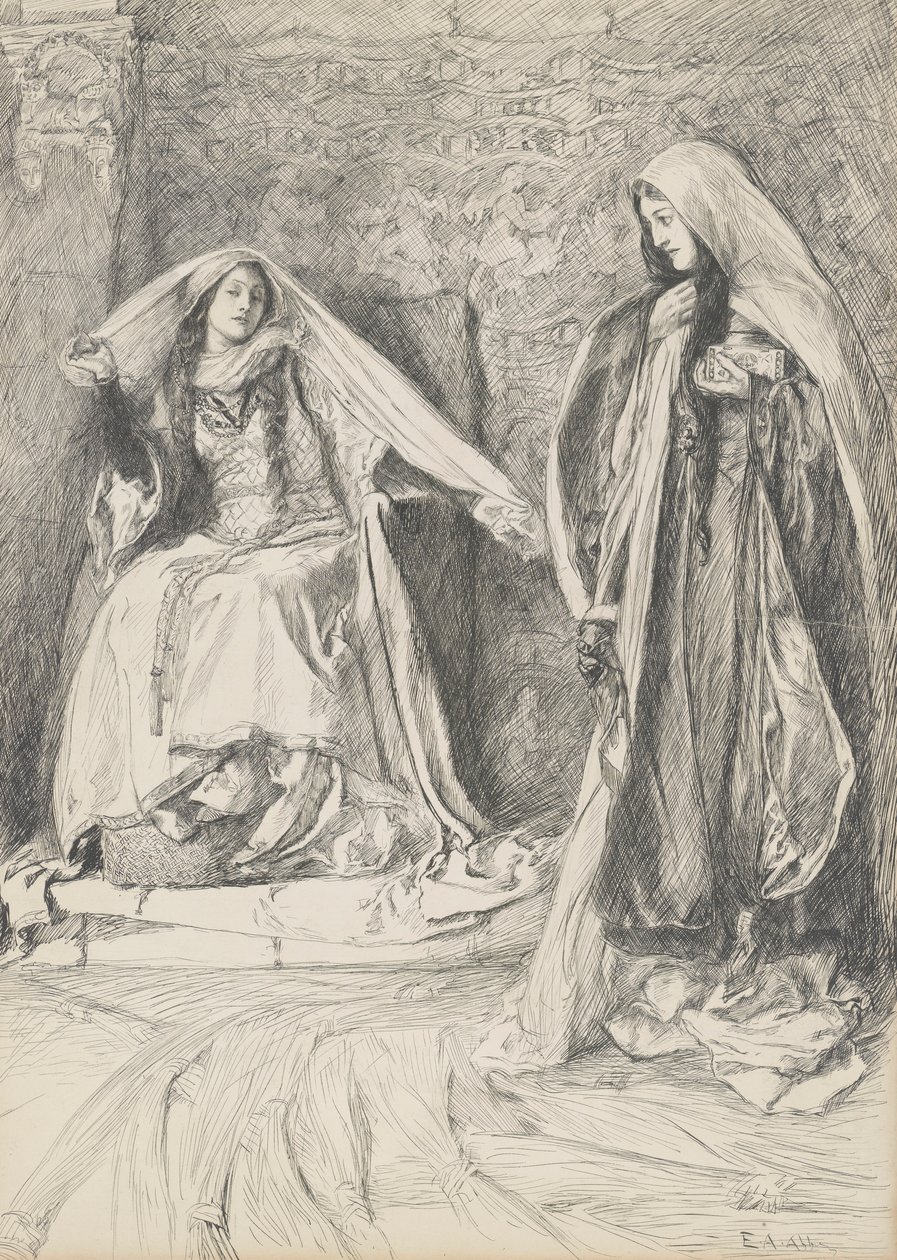 Rebecca e Rowena, ilustração para Ivanhoe de Edwin Austin Abbey