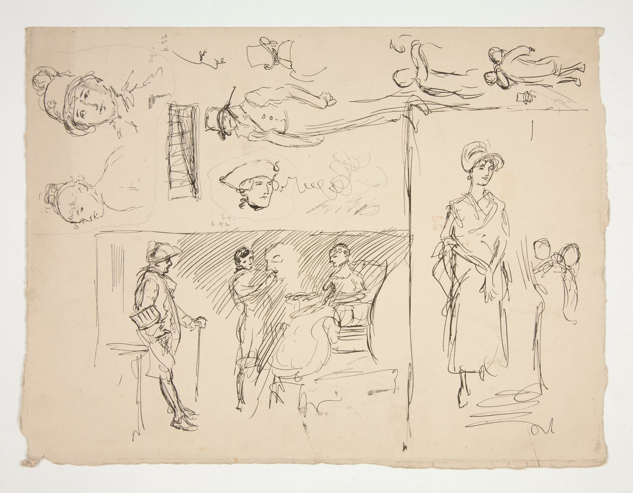Folha de estudos de figuras de Edwin Austin Abbey
