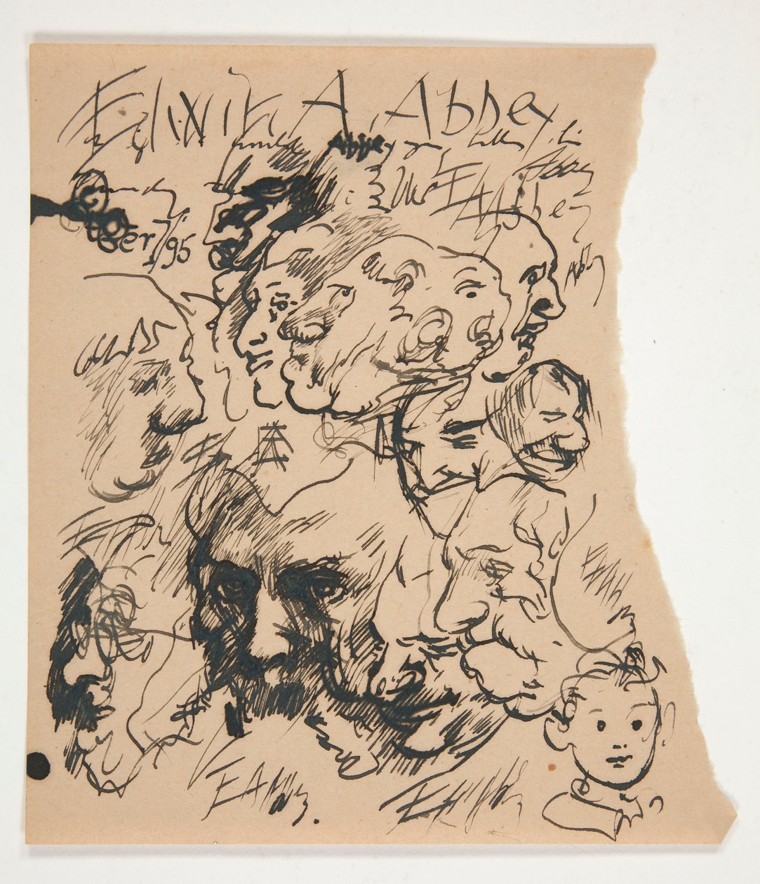 Folha de esboços de cabeças de Edwin Austin Abbey