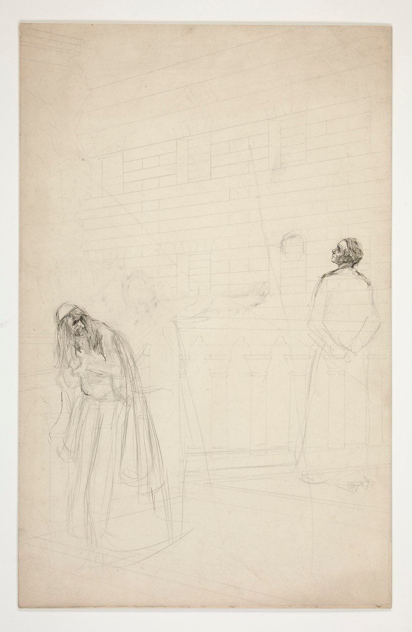 Shylock na ponte - Ato I, Mercador de Veneza de Edwin Austin Abbey