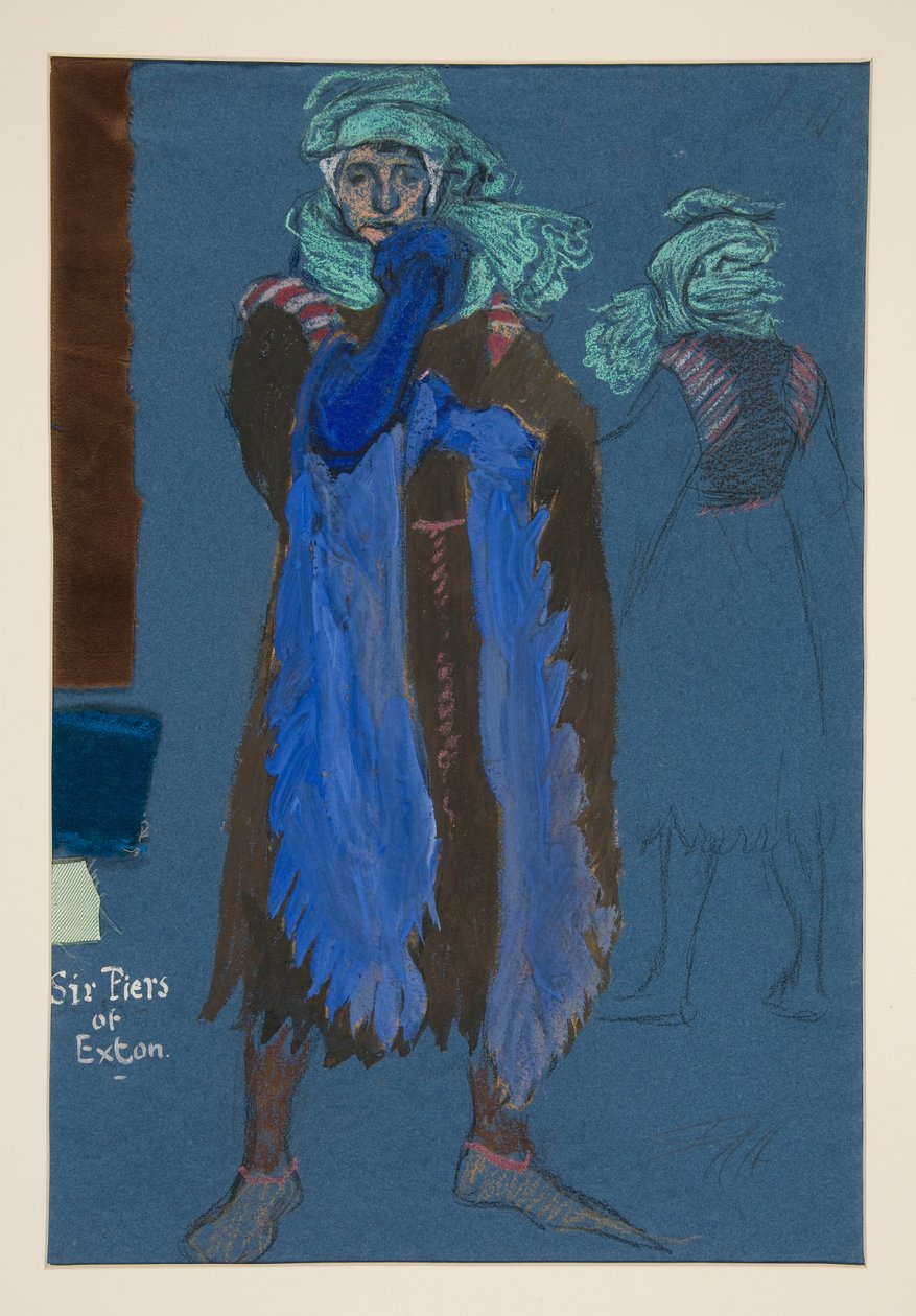 Six Piers of Exton, esboço de fantasia para Henry Irving de Edwin Austin Abbey
