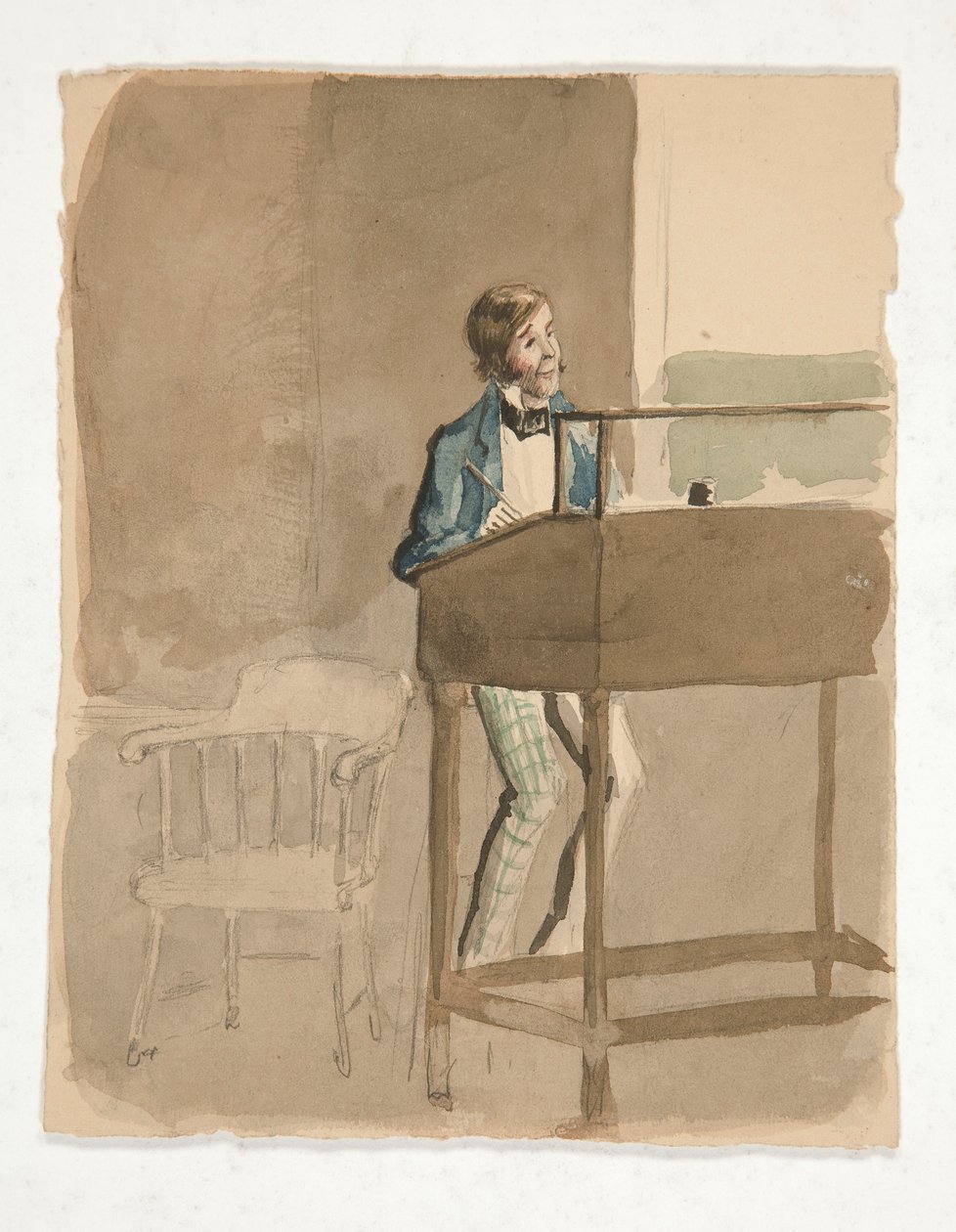 Esboço para Charles Dickens de Edwin Austin Abbey