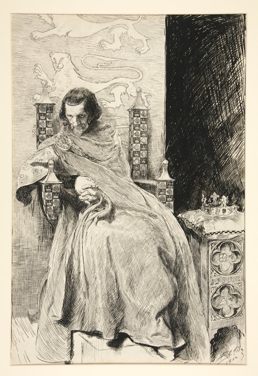 Esboço para o Rei João, do Rei João de Edwin Austin Abbey