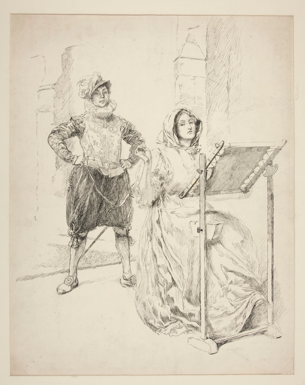 Esboço para A Canção do Narciso de Edwin Austin Abbey