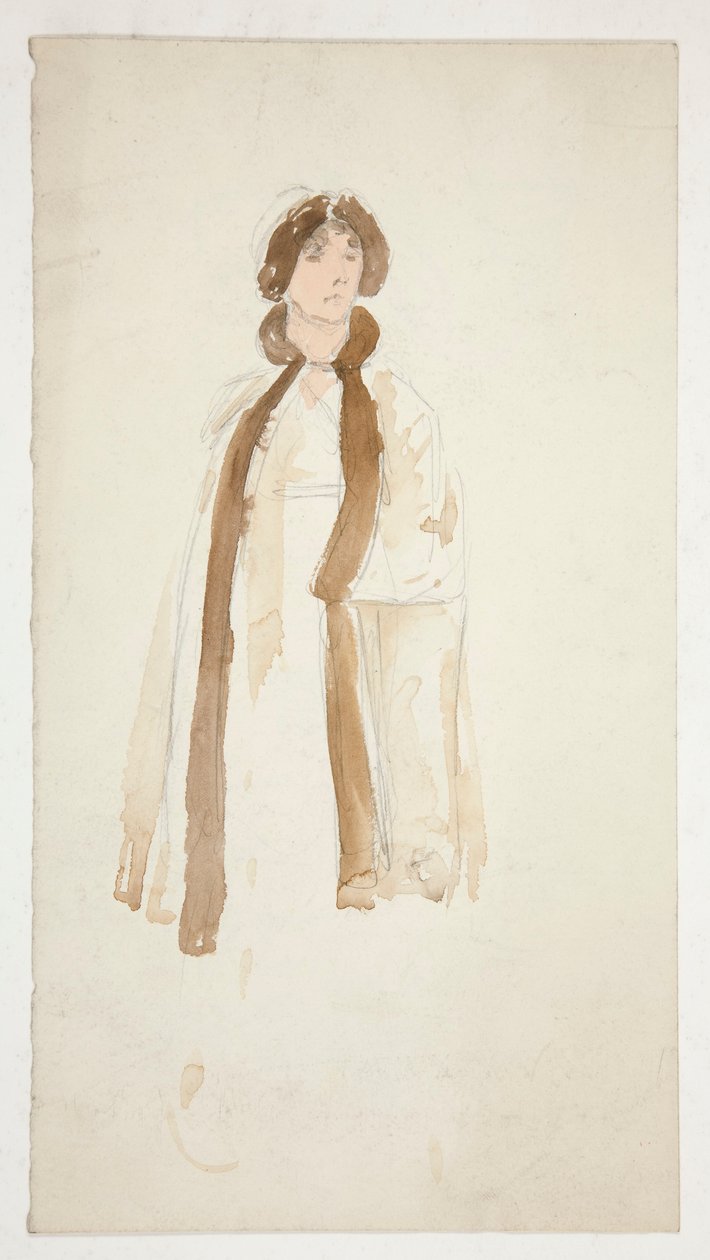 Esboço de uma mulher - estudo de trajes para uma peça de teatro? de Edwin Austin Abbey