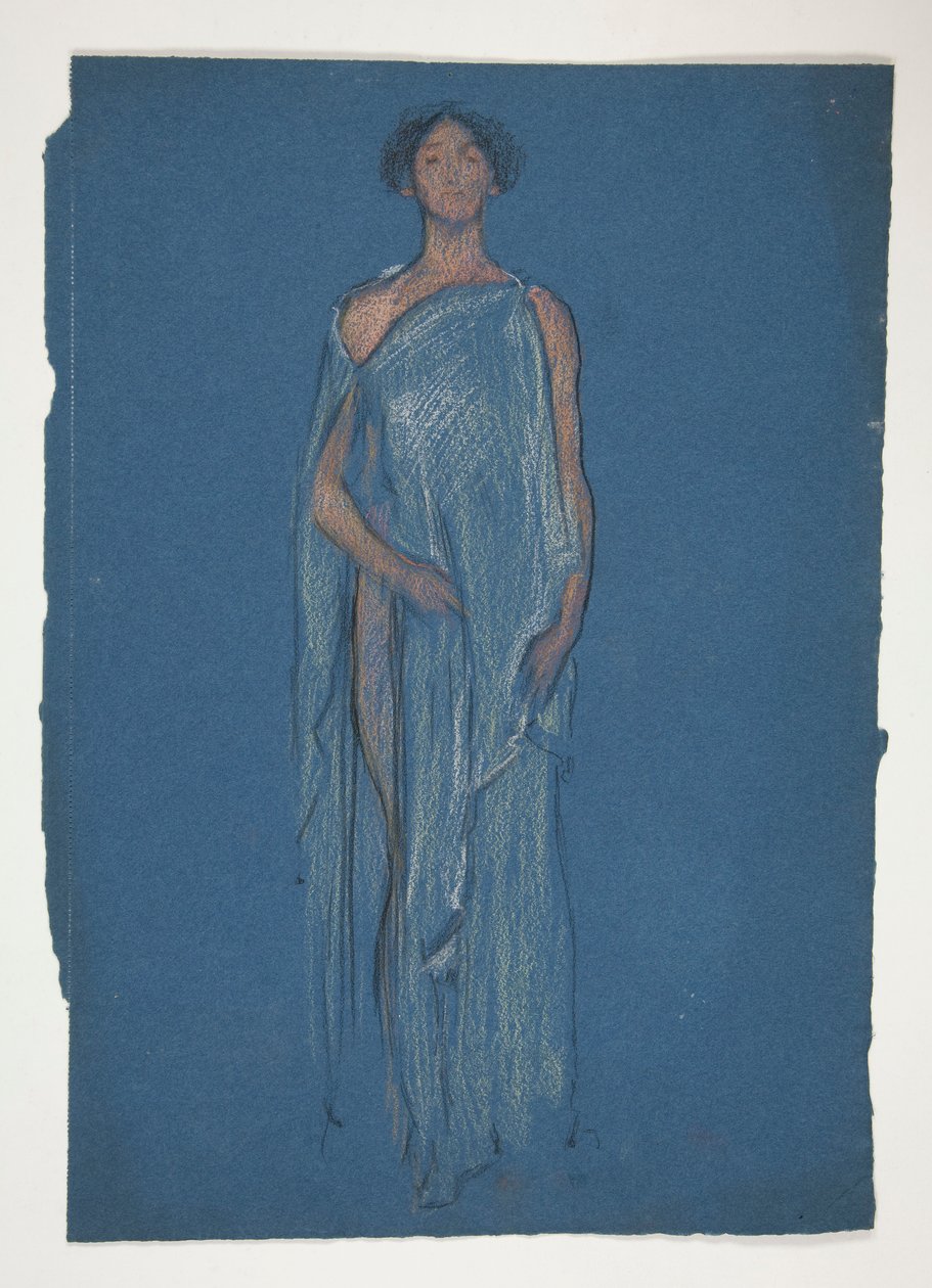 Esboço de uma mulher - estudo de trajes para uma peça de teatro? de Edwin Austin Abbey