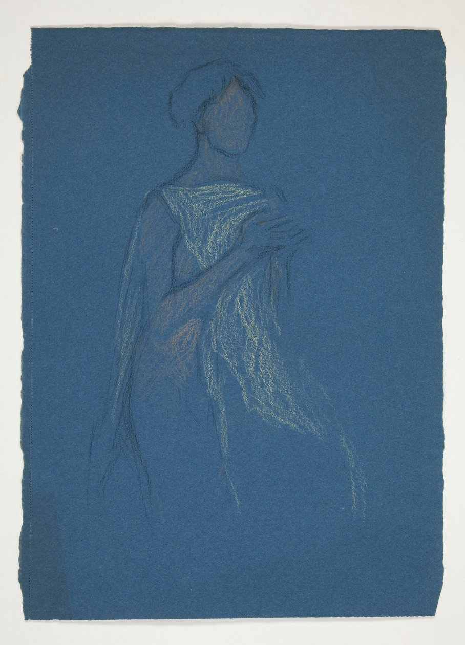 Esboço de uma mulher - estudo de trajes para uma peça de teatro? de Edwin Austin Abbey